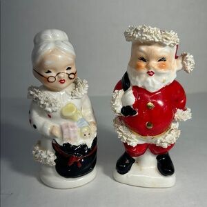 Vintage Holiday Santa and Mrs. Claus Figurines - Japan